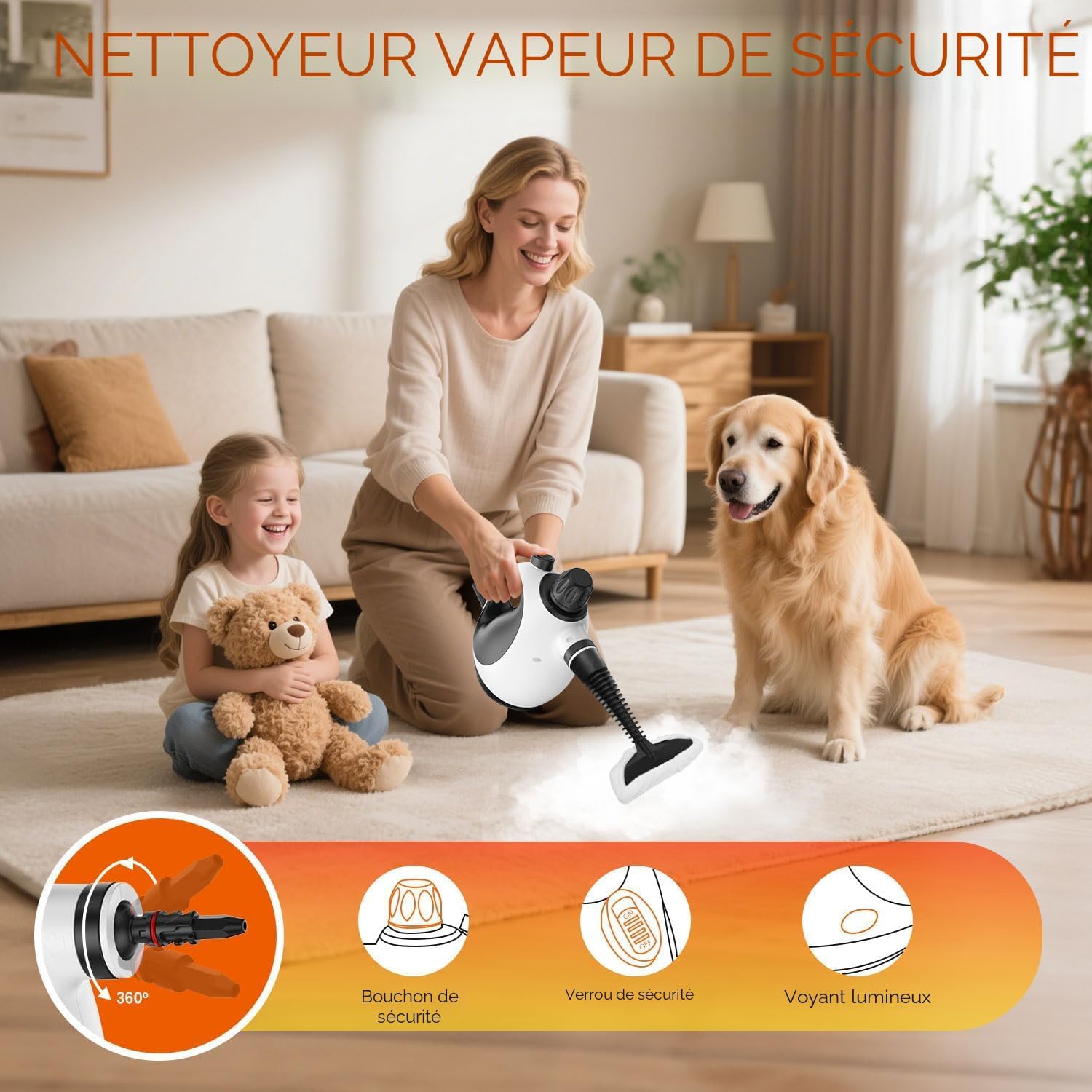 Nettoyeur vapeur portatif pour la maison