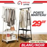 Porte-Manteau sur Pied – Support de Rangement Pratique et Robuste pour Vêtements