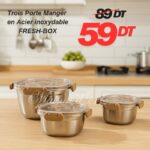 Trois Porte Manger en Acier inoxydable FRESH-BOX
