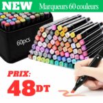 Trousse de 60 Feutres Marqueurs Double pointe