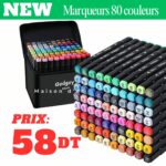 Trousse de 80 Feutres Marqueurs Double pointe