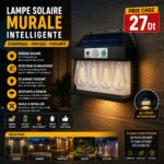 Applique Murale avec 4 Lampes Solaire et Détecteur De Mouvement Étanche