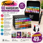 Trousse de 60 Feutres Marqueurs Double pointe
