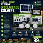 Système d'éclairage solaire avec ampoules 30 CClamp CL-03